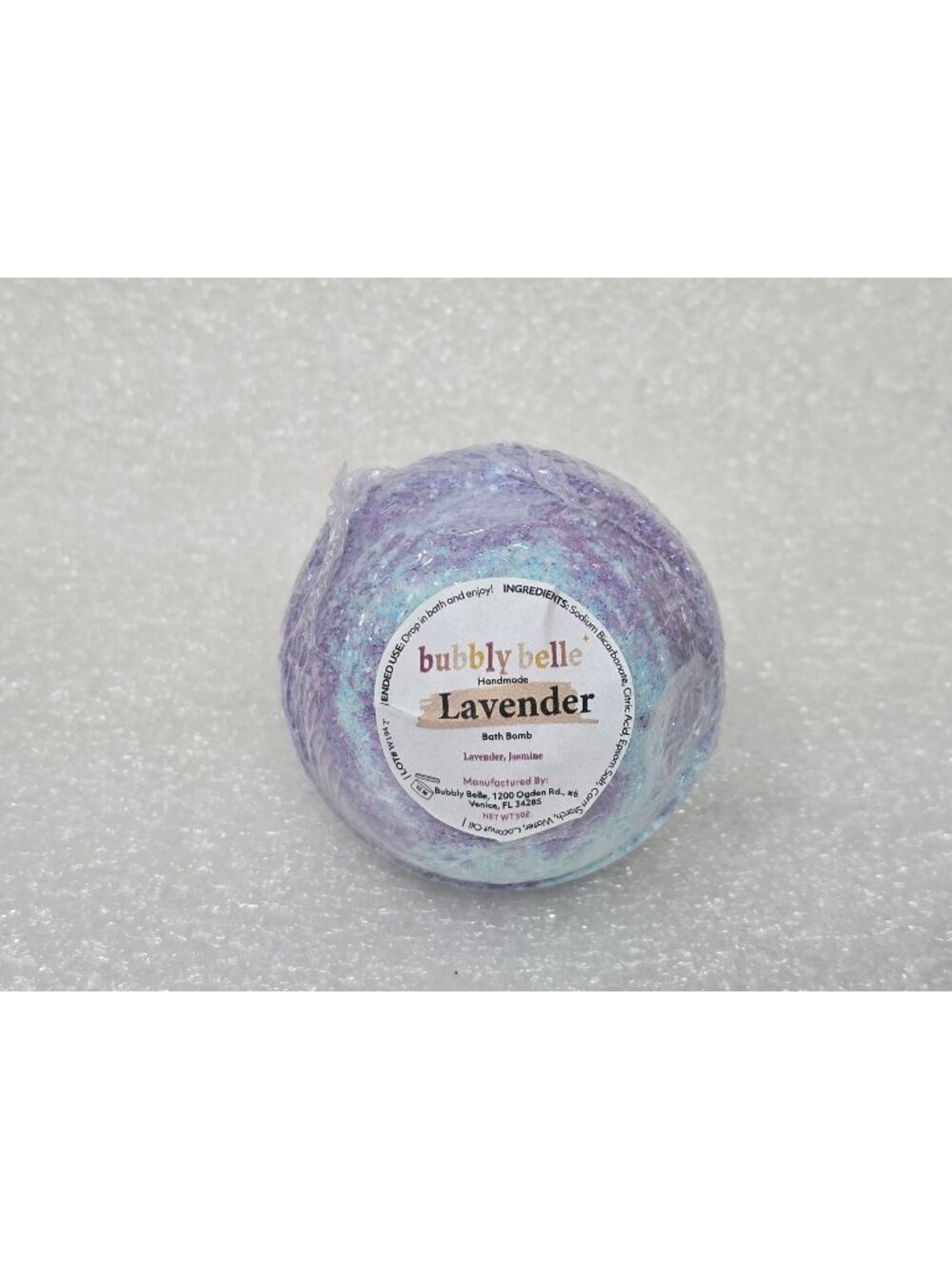 Bubbly Belle Handmade Lavender Jasmine Bath Bomb 5 Oz Relaxing Aromatherapy Gift